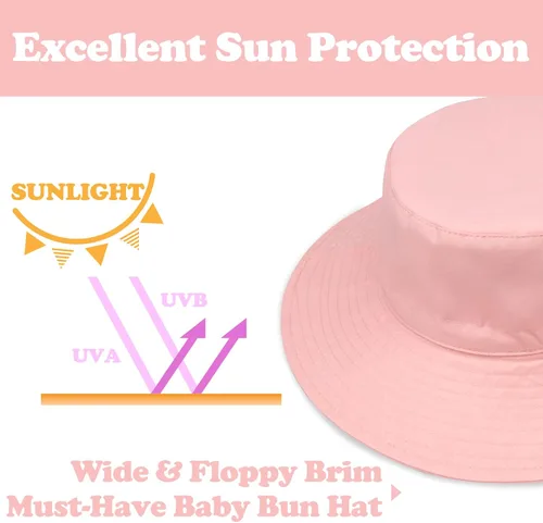 Vista 5 de Sarfel Sombrero de verano para bebé, sombrero de verano para bebé, protección solar UPF 50+, sombrero de cubo para bebé niña ajustable