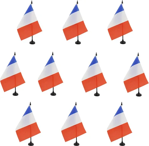 Vista 204 de Aland Table Flag 4'' x 6'' - Aland - Finland Desk Flag 15 x 10 cm - Black plastic stick and base - AZ FLAG