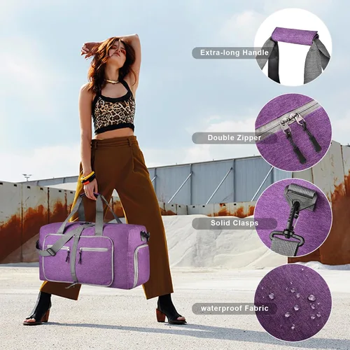 Vista 3 de Bolsa de viaje con compartimento para zapatos, unisex, resistente al agua