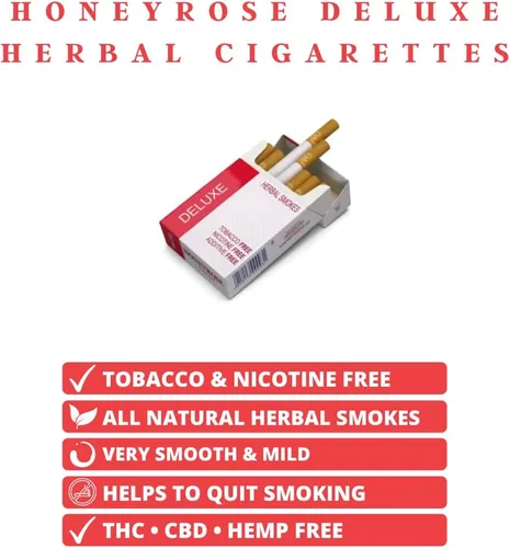Vista 2 de Honeyrose Deluxe, humo de hierbas sin tabaco ni nicotina, 1 caja, fabricado en Inglaterra