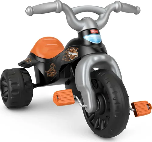 Triciclo para niños pequeños de Fisher-Price Harley-Davidson, triciclo resistente, bicicleta de juguete con puños de manillar y almacenamiento para