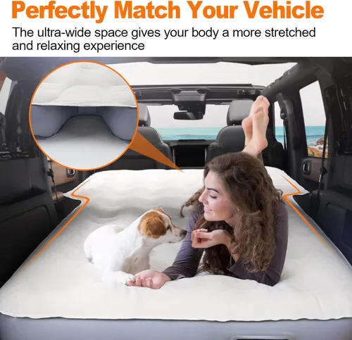 Vista 2 de Colchón de aire SUV de 65 pulgadas para maletero de SUV, colchón inflable ultra grueso de 10 pulgadas para SUV, colchón de aire SUV cama