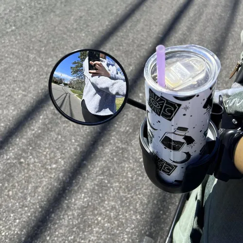 Vista 7 de Espejo de visión trasera de cubículo con clip acrílico Ampper, espejo convexo de seguridad flexible para monitores de visión trasera de escritorio