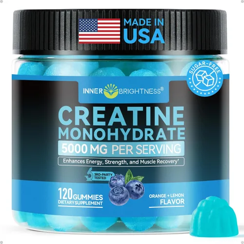 Gomitas de creatina para mujeres y hombres – 5000 mg de creatina pura monohidrato masticables – Gomitas sin azúcar para el crecimiento muscular y la