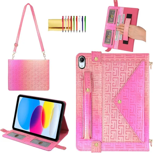 Vista 75 de Funda tipo bolso para iPad mini de 5ª/4ª/3ª/2ª/1ª generación de 7.9 pulgadas, Techcircle funda ligera tipo folio con soporte bandolera con billetera