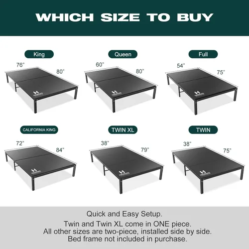 Vista 2 de Bunkie Board Twin (38 x 75) - Tablas de plástico hueco de 0.394 in para debajo del colchón, soporte resistente, transpirable, perfil bajo