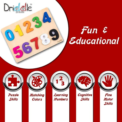 Vista 4 de Rompecabezas de números educativos de madera magnética - Aprende números y juguete de reconocimiento de color - Juego preescolar para niños pequeños