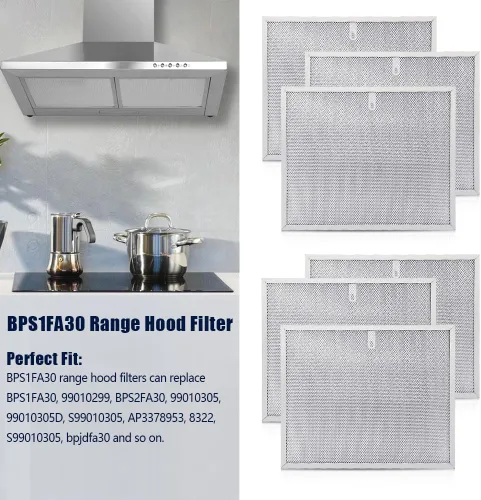 Vista 2 de 6 filtros de campana extractora BPS1FA30 para Broan Allure QS1 serie WS1 de 30 pulgadas para BPS2FA30 BPJDFA30 S99010305 8322 AP3378953 99010299