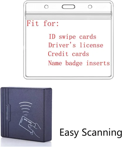 Vista 7 de Soporte para tarjeta de identificación en horizontal con cierre e impermeable.