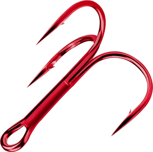 Vista 9 de Treble Fishing Hooks, 110pcs Super Sharp Triple Fish Hook Classic Round Bend High Carbon Steel Treble Hooks Barbed for Catfish Bass Trout Freshwater