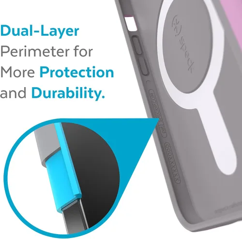 Vista 4 de Speck Funda para iPhone 13 - Protección contra caídas y resistente a los arañazos, diseñada para MagSafe para iPhone 13 - Funda de doble capa, funda