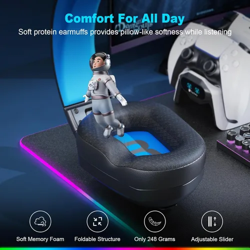 Vista 6 de Fachixy - Auriculares inalámbricos para juegos con micrófono para PC, PS5, PS4, auriculares Bluetooth para juegos - Carga rápida, batería de 50