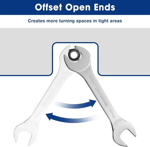 Vista 5 de WORKPRO Juego de llaves de extremo abierto súper finas métricas enrollables, 7 piezas, de 5.5 a 23 mm, juego de llaves ultradelgadas con bolsa