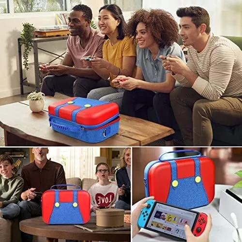 Vista 2 de iVoler Funda de almacenamiento de transporte para Nintendo SwitchSwitch OLED, bolsa de mensajero dura protectora de viaje suave, forro suave, 18