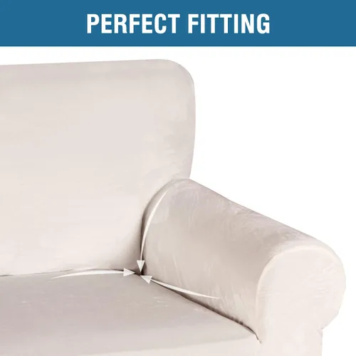 Vista 4 de H.VERSAILTEX Funda de terciopelo elástico para sillón, funda para sillón de 1 cojín para sala de estar, funda de muebles hecha de terciopelo grueso
