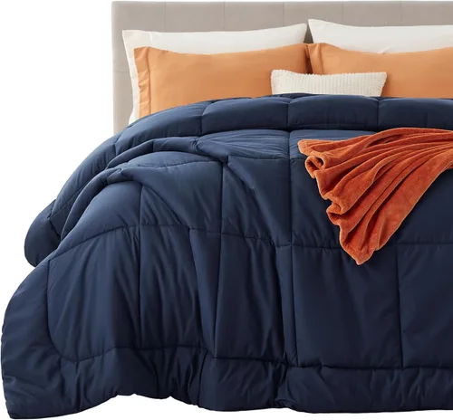 Vista 41 de Bedsure - Relleno de edredón acolchado tamaño Queen Plus, para todas las estaciones, ropa de cama alternativa de plumón GentleSoft, con 8 pestañas