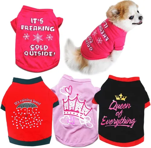 4 piezas de ropa para cachorros, camisa para perros pequeños y niñas, ropa de verano para Chihuahua, Yorkie, niña, XS, sudadera para mascotas,