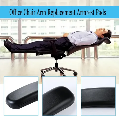 Vista 3 de Almohadillas de repuesto para reposabrazos de silla de oficina, con forma ovalada, piezas para silla de oficina, reposabrazos para silla