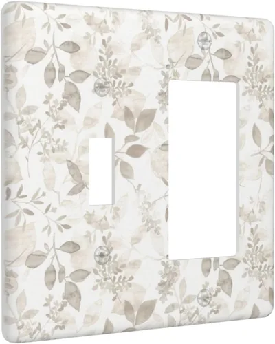Vista 136 de Placa de Interruptor de Luz de Palanca Única Abstracta en Negro, Blanco y Gris, Cubierta de Tomacorriente, Placa de Pared Decorativa de Un