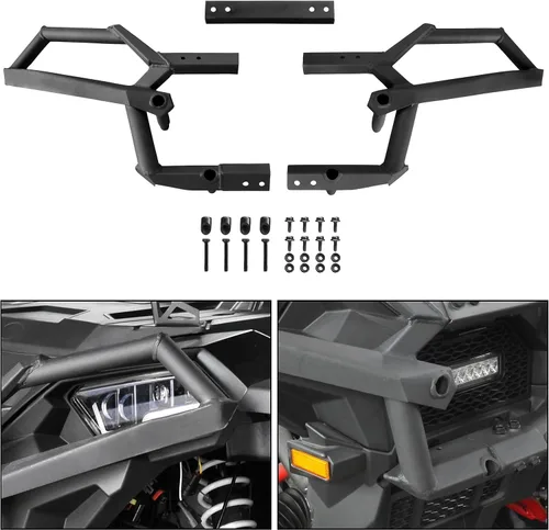 Vista 2 de SAUTVS Protectores de parachoques delantero para Polaris Sportsman XP 1000 850 17-25, Protector de parachoques con barra antimaleza de perfil