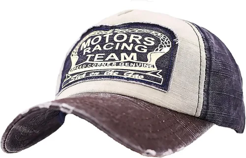 Vista 2 de Gorra de béisbol vintage de algodón de mezclilla con borde deshilachado, ajustable, unisex