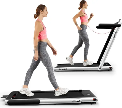 Vista 10 de Goplus 2 in 1 Folding Treadmill, 2.25HP Superfit Under Desk Electric Treadmill, Installation-Free with Remote Control, APP Control and LED Display