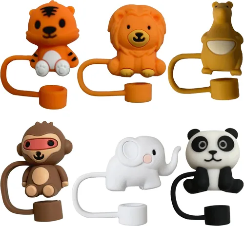 Vista 7 de 6 fundas de popote para copa Stanley, tapas de paja de silicona de grado alimenticio para copas Stanley de 30 y 40 onzas, tapas de paja