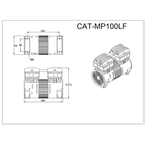 Vista 3 de California Air Tools Motor compresor de aire ultra silencioso y sin aceite MP100LF 1.0HP