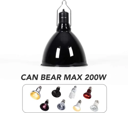 Vista 3 de REPTI ZOO Lámpara de reptil de 8.5 pulgadas 200 W, base E26 2 en 1 con enchufe de cerámica extraíble con interruptor de palanca de encendido