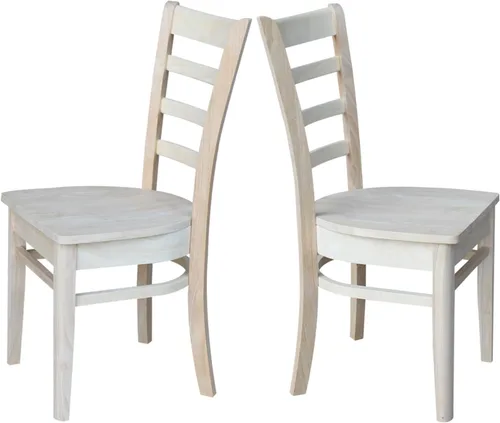 Vista 20 de IC International Concepts Juego de dos sillas auxiliares Emily, color nogal/carbón lavado