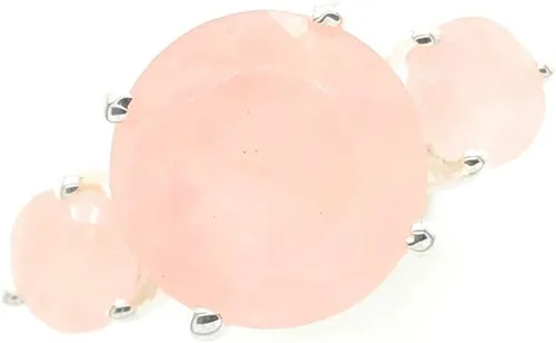 Vista 9 de Anillo de boda de plata esterlina 925 de cuarzo rosa rosa natural de 2.5 quilates, tamaño 5, 6, 7, 8, 9