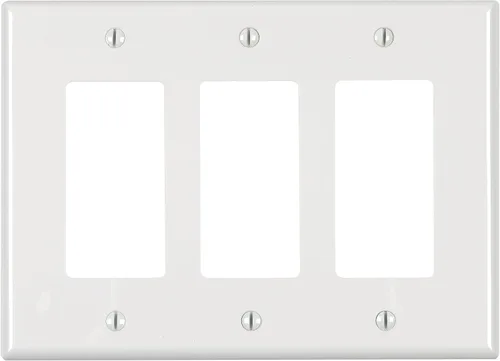 Leviton Placa para pared 1-Gang Decora/GFCI Decora tamaño medio, color negro, PJ263-W, 0 volts Blanco
