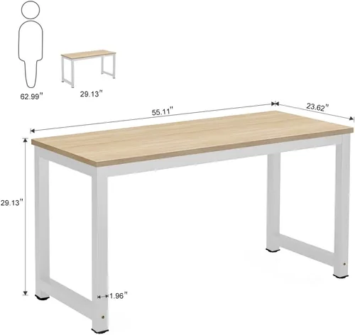 Vista 155 de Tribesigns - Escritorio moderno para computadora, 70.8 x 35.4 pulgadas, escritorio ejecutivo grande de oficina, mesa de estudio, estación de trabajo