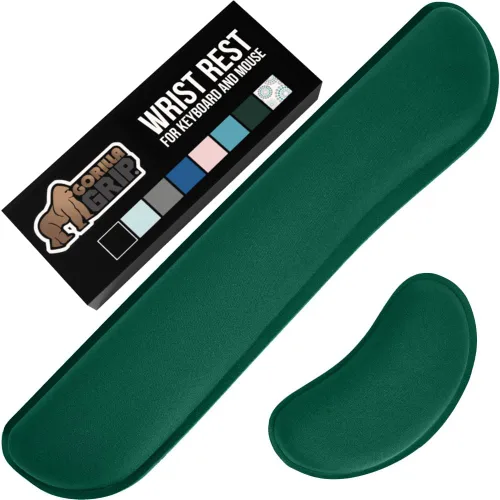 Vista 19 de Gorilla Grip - Reposamuñecas ergonómico de espuma viscoelástica de gel suave para teclado y mouse, antideslizante, para aliviar el dolor al Azul