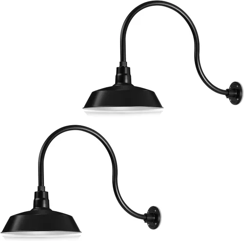 Vista 29 de 14 pulgadas. RLM Warehouse - Pantalla con brazo de cuello de cisne y bombilla Led A19 5000K de 9W