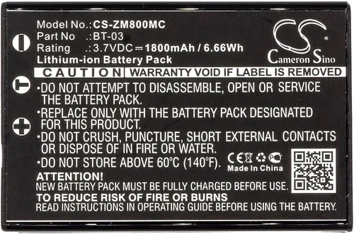 Vista 3 de Batería de repuesto de 1800 mAh / 6.66 Wh para grabadora Zoom Q8 PN: Zoom BT-03