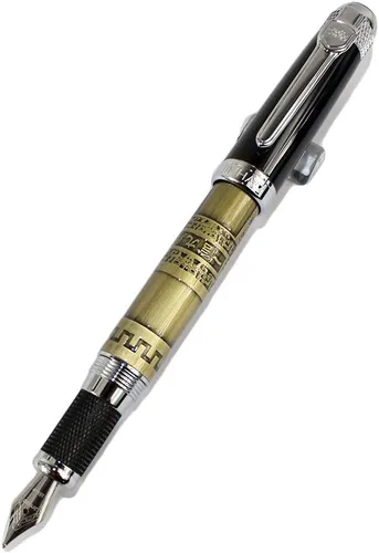 Vista 6 de Gullor Pluma estilográfica avanzada Jinhao 189 Noblest Negro 18kgp Punta Media