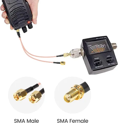 Vista 4 de Anina SMA hembra a dual SMA macho Y divisor cable de extensión coaxial con adaptador de antena SMA hembra a UHF hembra SO239 de baja pérdida para 3G
