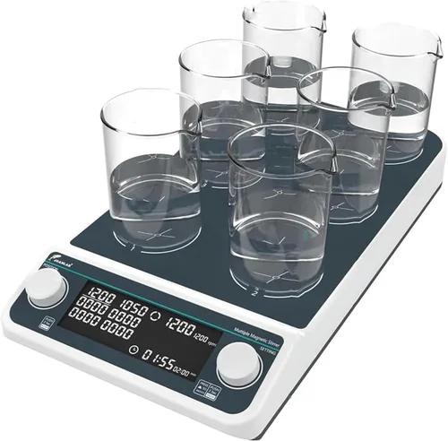 Vista 9 de Multi-Position Magnetic Stirrer,4 Stirring Points,2000 Ml Magnetic Stirrer,50-1500Rpm Adjustable Speed,Led LCD Display, Suitable for Schools and