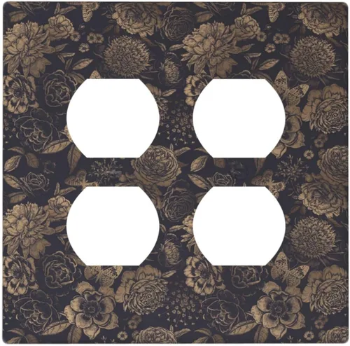 Vista 46 de William Morris Floral Boho Azul Medianoche Azul Bohemio Flor 1 Banda Dúplex Cubierta de Salida Decorativa Receptáculo Único Interruptor Eléctrico