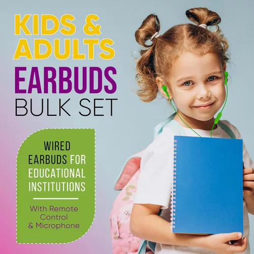 Vista 7 de Paquete de 40 auriculares con micrófono multicolor para niños, empaquetados individualmente, auriculares desechables con micrófono, ideales