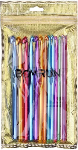 Vista 6 de BCMRUN 14 piezas de agujas de crochet de aluminio multicolor, agujas de tejer, hilo artesanal, 2-10mm..