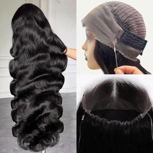 Vista 48 de Aaliweya - Pelucas de cierre de encaje HD de 5 x 5, cabello humano, onda corporal, 5x5, con encaje frontal, para mujeres, densidad de 180, cierre