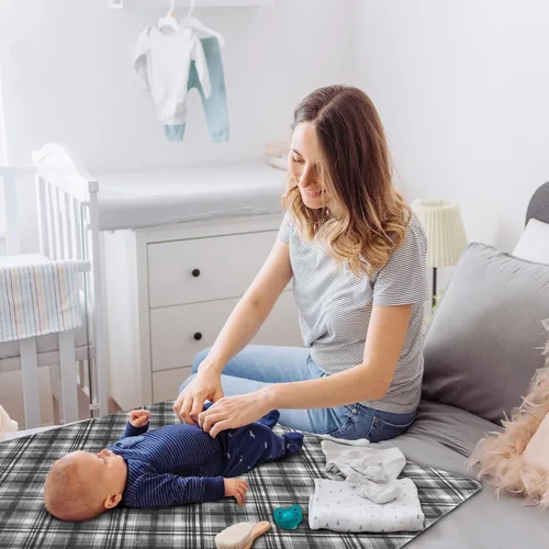 Vista 6 de Almohadillas de cama lavables e impermeables para incontinencia, 34 x 36 pulgadas (paquete de 4), almohadillas reutilizables de gran absorción