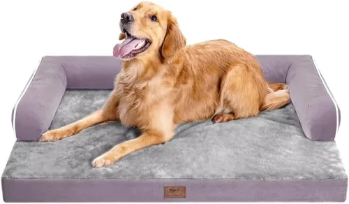 Vista 31 de Cama ortopédica extra grande para perros impermeable: cama de espuma viscoelástica para perros XL y extra grandes, sofá sofá, lavable con funda