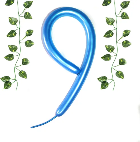 Vista 7 de LXZFCRG Kit de 100 globos largos de 260 globos largos con bomba, globo giratorio de látex metálico brillante para animales de globo, globos mágicos