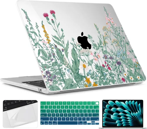 Vista 17 de TWOLSKOO Funda para MacBook Air de 15 pulgadas 2025 2024 2023 Release M4 A3241 M3 A3114 M2 A2941, carcasa rígida de plástico, protector de pantalla