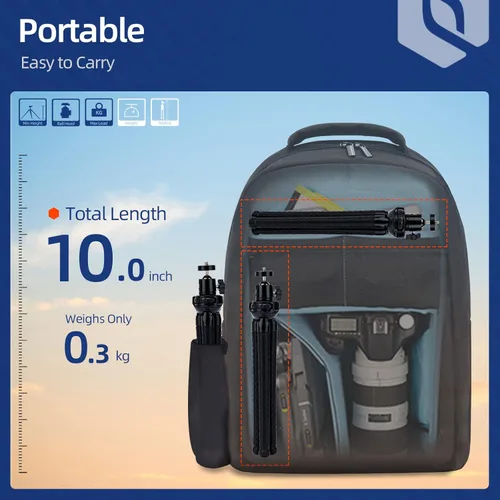 Vista 4 de Fotopro Soporte de trípode para iPad con cabezal de bola 360 para cámara, teléfono, tableta y más, zapata fría, soporte flexible para tableta