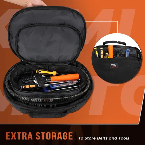 Vista 2 de Kemimoto Bolsa de Almacenamiento para Correa de Transmisión UTV Porta Correa CVT con Tira Reflectante Compatible con Todos los UTVs