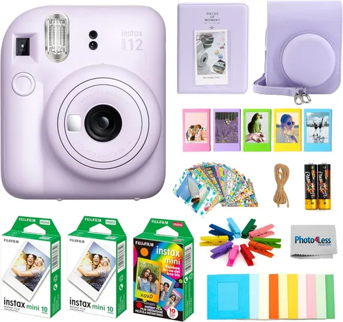 Vista 11 de Fujifilm Cámara de película instantánea Instax Mini 12, película Fuji Instax Mini (20 hojas), película instantánea Fuji Rainbow (10 hojas), funda